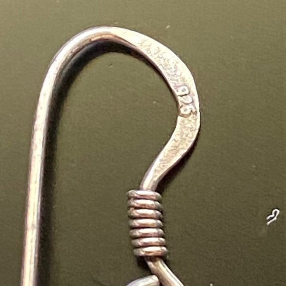 Vintage Mexico 925 Silver "Wire" Earrings Spiral Circular Shape - Picture 2 of 5